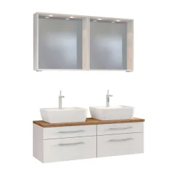 Set Bad-Möbel mit Doppelwaschtisch - Enwicos (dreiteilig)