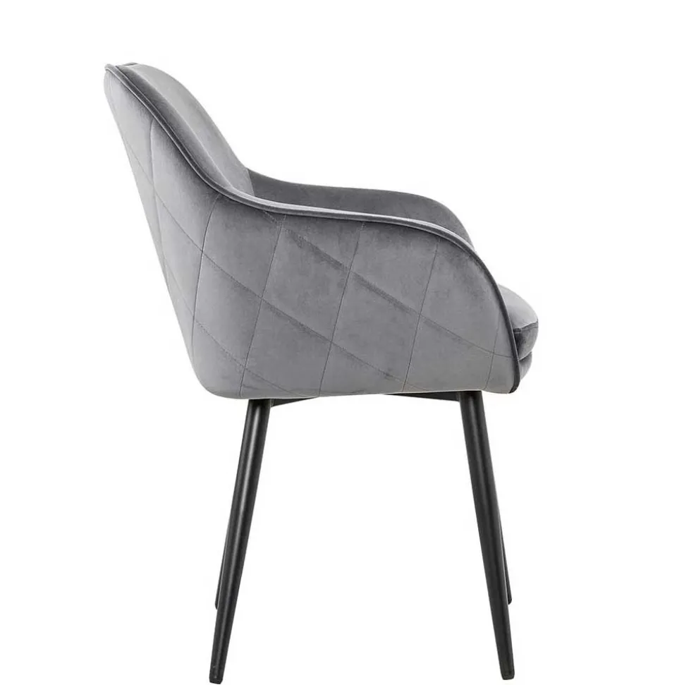 Set Baumkantentisch & Samtstühle - Sylverta (fünfteilig)