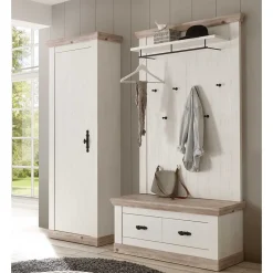 Set Dielen Ausstattung mit Schrank - Nedita (dreiteilig)