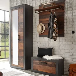 Set Dielenmöbel in Holz Antik - Timuras (dreiteilig)