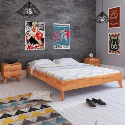 Set Doppelbett & Nachtkommoden - Junola I (dreiteilig)