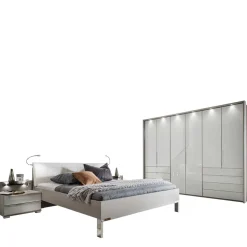 Set Doppelbett & Schrank - Nino (vierteilig)