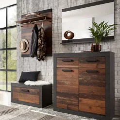 Set Flurmöbel in Holz Antik - Timuras (vierteilig)