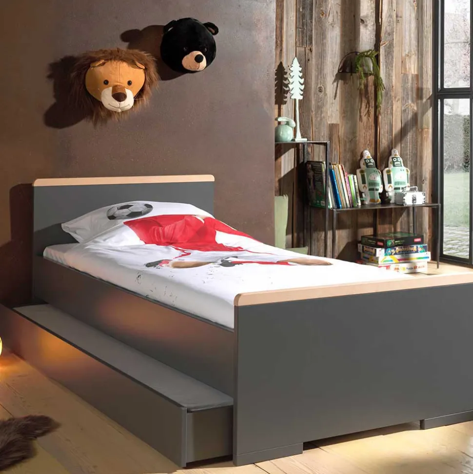 Set Jugendzimmermöbel in Dunkelgrau - Navlius (sechsteilig)