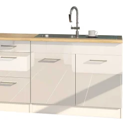 Set Küchen Möbel in Weiß Glanz - Cuneo I (achtteilig)