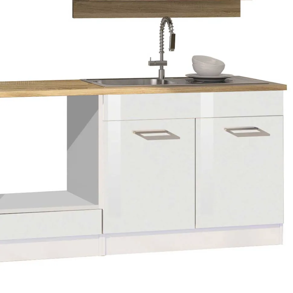 Set Küchenblock Möbel in Weiß - Cuneo (neunteilig)