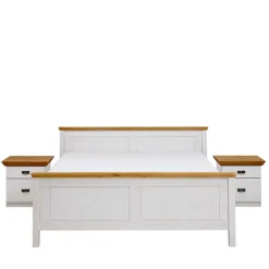 Set Landhausbett & Nachtschränke - Sibiuta (dreiteilig)