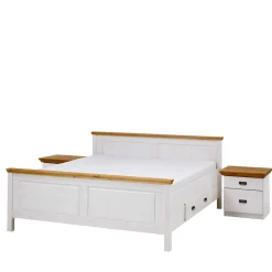 Set Landhausbett & Nachtschränke - Sibiuta (dreiteilig)