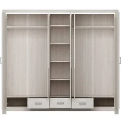 Set Schlafzimmer Möbel in Weiß Holz Optik - Ektado (vierteilig)