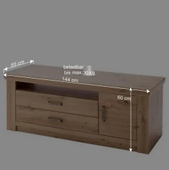 Set Wohnmöbel in Dekor Eiche - Wykina (vierteilig)