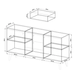 Set Wohnzimmer Einrichtung zweifarbig - Cablos (fünfteilig)