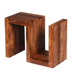 S-Form Design Tischchen Hoslo aus Holz massiv