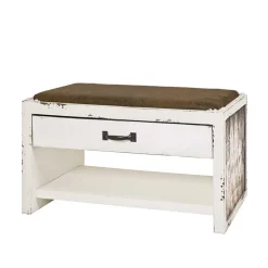 Shabby Chic Bank in Weiß & Braun - Beat