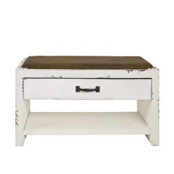 Shabby Chic Bank in Weiß & Braun - Beat