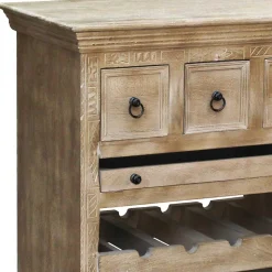 Shabby Chic Küchenwagen aus Holz Grey Wash - Abid