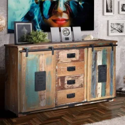 Shabby Chic Kombi-Kommode 150 cm breit - Jevilia