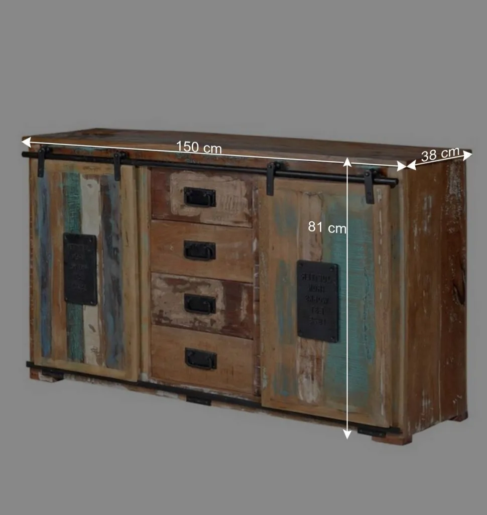 Shabby Chic Kombi-Kommode 150 cm breit - Jevilia