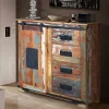 Shabby Chic Kommode aus Altholz mit Lackresten - Jevilia
