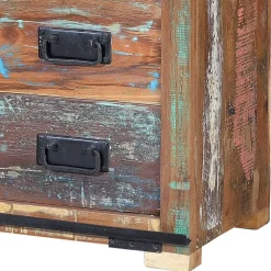 Shabby Chic Kommode aus Altholz mit Lackresten - Jevilia