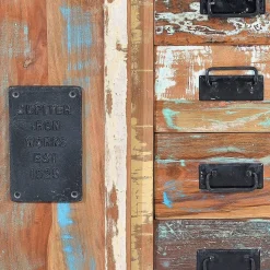 Shabby Chic Kommode aus Altholz mit Lackresten - Jevilia