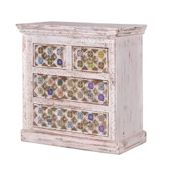 Shabby Chic Kommode in Antikweiß - Mirell