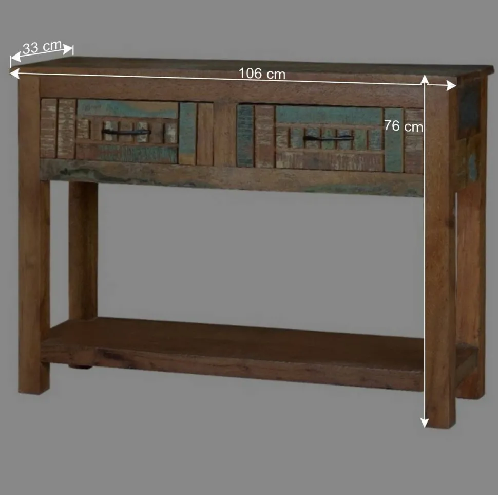 Shabby Chic Konsolentisch aus Recyclingholz - Tunar