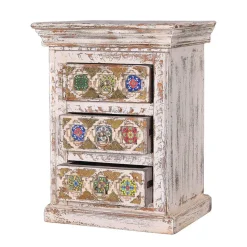 Shabby Chic Nachtkommode in Antikweiß - Mirell