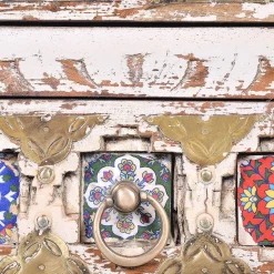 Shabby Chic Nachtkommode in Antikweiß - Mirell