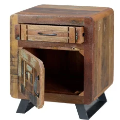 Shabby Chic Nachtkommode aus Recyclingholz - Tunar