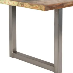 Shabby Chic Recyclingholz Tisch Formosia mit Stahl Bügelgestell