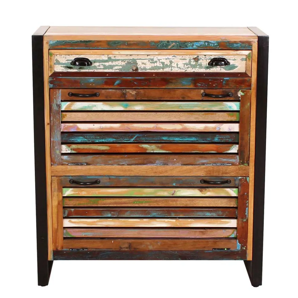 Shabby Chic Schuhschrank aus Recyclingholz - Vosbadus