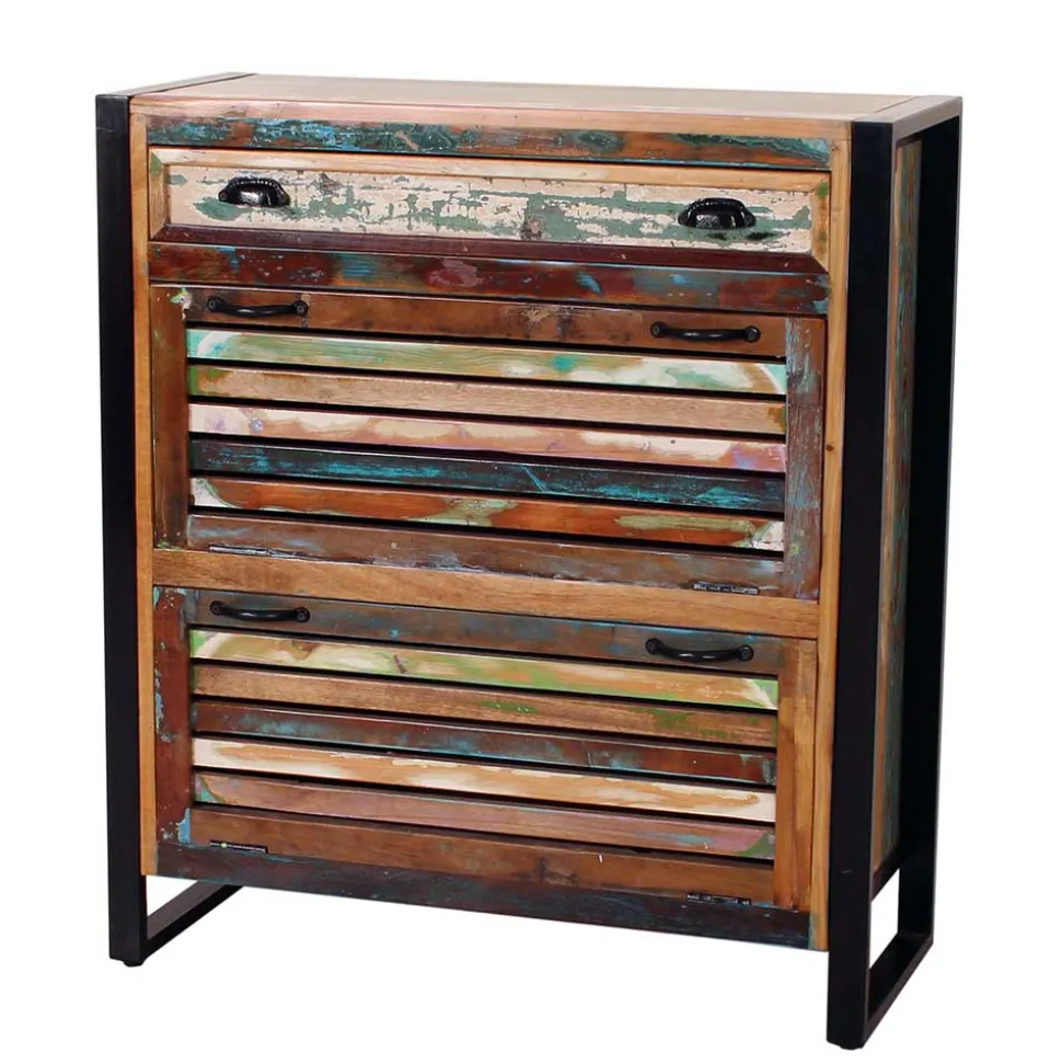 Shabby Chic Schuhschrank aus Recyclingholz - Vosbadus