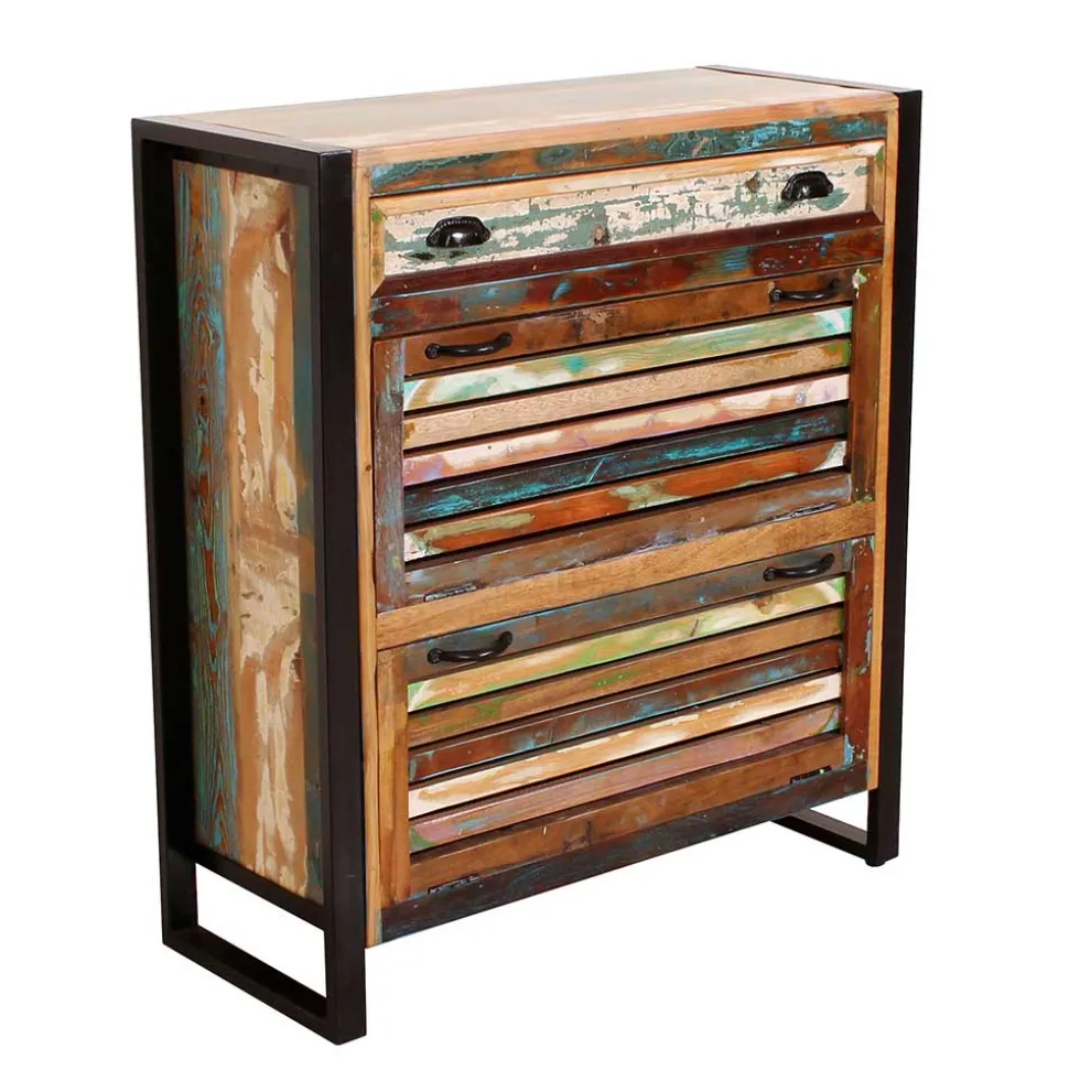 Shabby Chic Schuhschrank aus Recyclingholz - Vosbadus