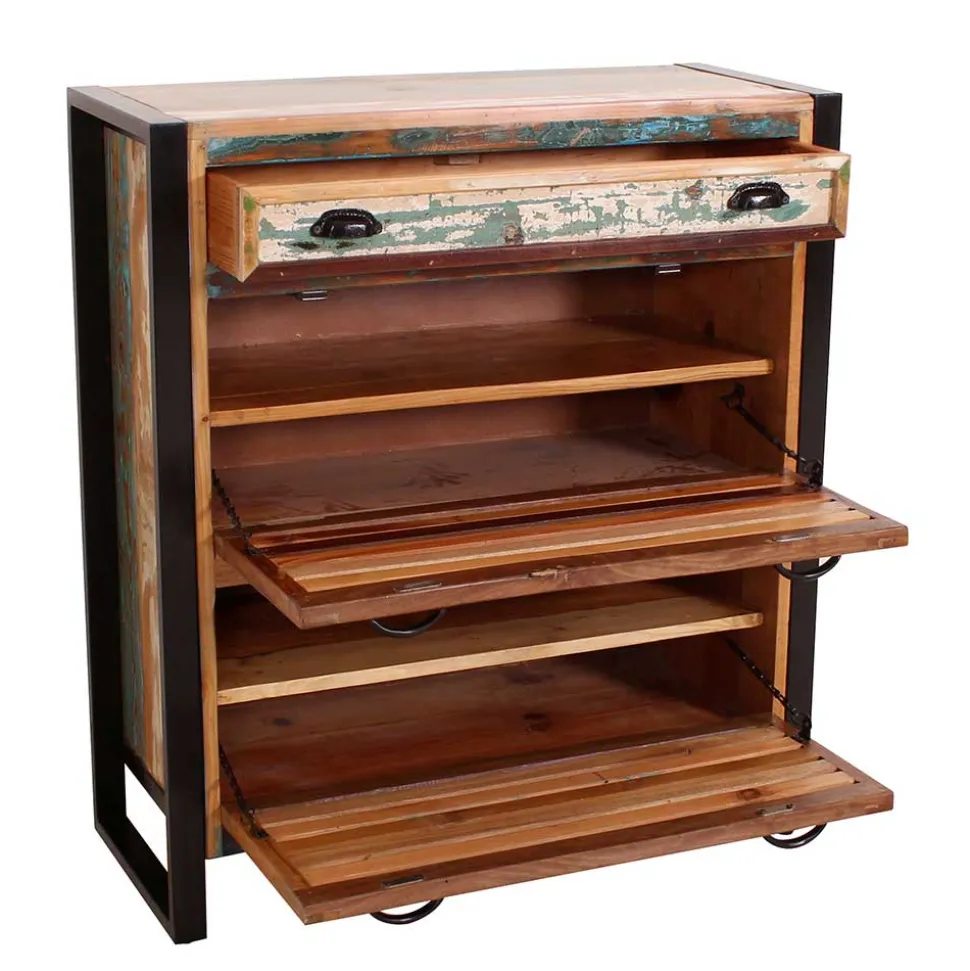 Shabby Chic Schuhschrank aus Recyclingholz - Vosbadus