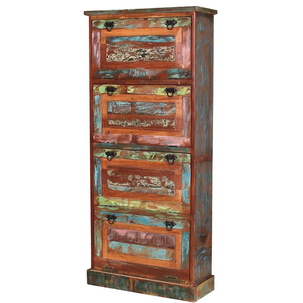 Shabby Chic Schuhschrank mit vier Klappen - Jamaica