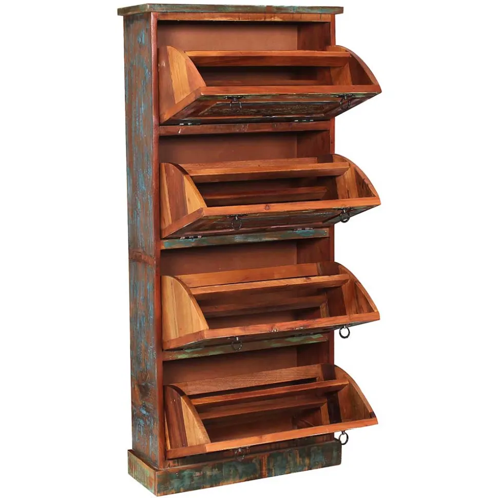 Shabby Chic Schuhschrank mit vier Klappen - Jamaica