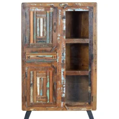 Shabby Chic Vitrinenschrank aus Recyclingholz - Tunar