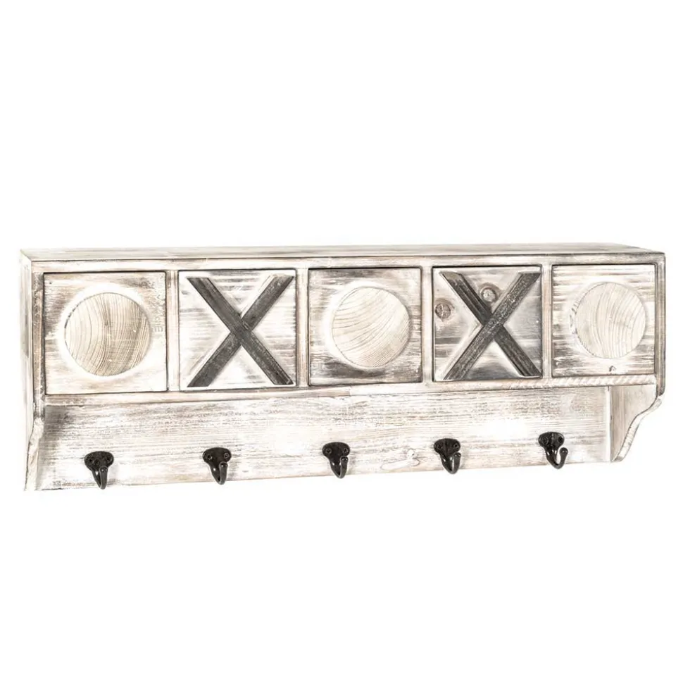 Shabby Chic Wandgarderobe mit fünf Schubladen - Amy