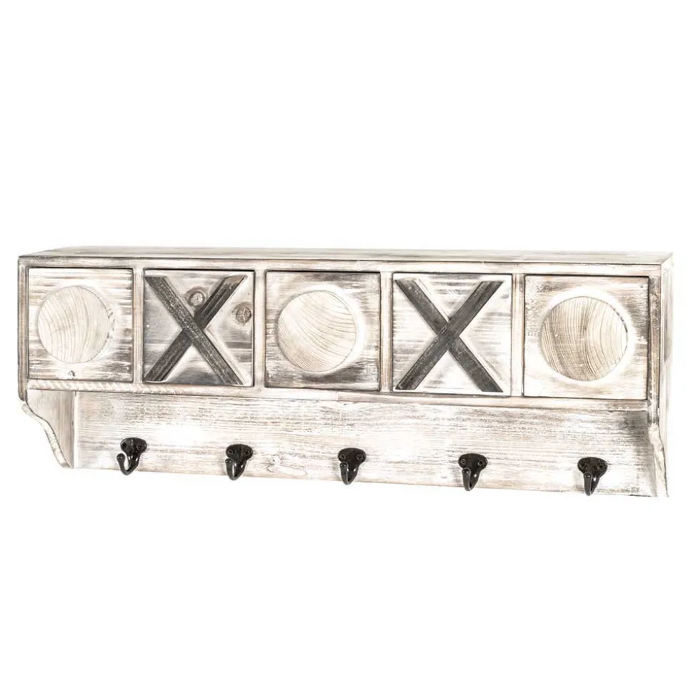 Shabby Chic Wandgarderobe mit fünf Schubladen - Amy