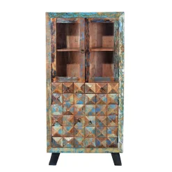 Shabby Design Vitrine aus Recyclingholz - Zeremonia