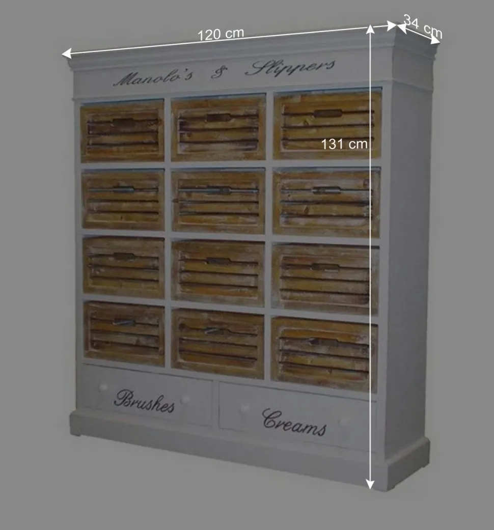 Shabby Schuhschrank Calavon in Weiß