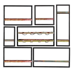 Shabby Wandregale mit Flaschenablage - Jamaica (siebenteilig)