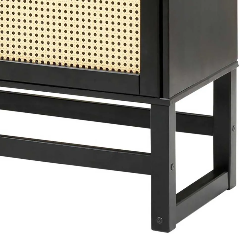 Sideboard in Dunkelbraun mit Wiener Geflecht - Santiana