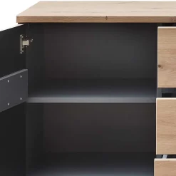 Sideboard in Wildeiche & Dunkelgrau - Kuetra