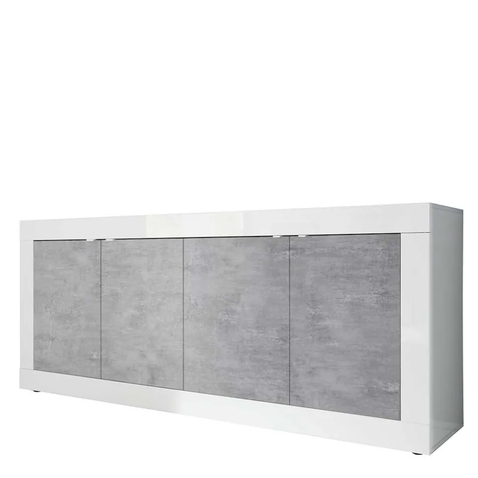 Sideboard mit 4 Türen in Beton Optik - Narandu