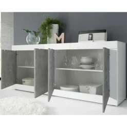 Sideboard mit 4 Türen in Beton Optik - Narandu