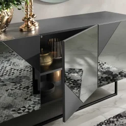 Sideboard mit rauchgrauem Spiegelglas - Razepta