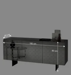 Sideboard mit rauchgrauer Spiegelfront - Garecio