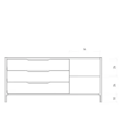 Sideboard mit Schubladen und Fächern - Lana