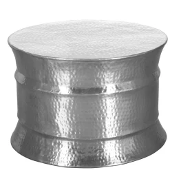 Silberfarbener Couchtisch aus Aluminium - Lucaz
